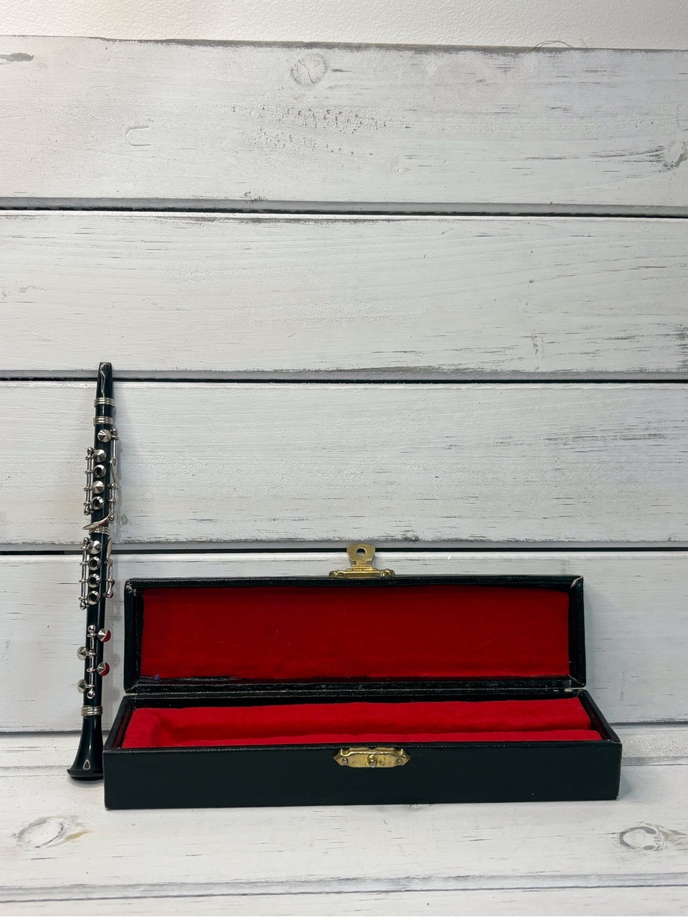 Miniature Black Clarinet Case with Red Interior - Unbranded